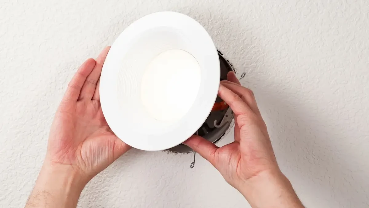 Fixing light fixture indoors